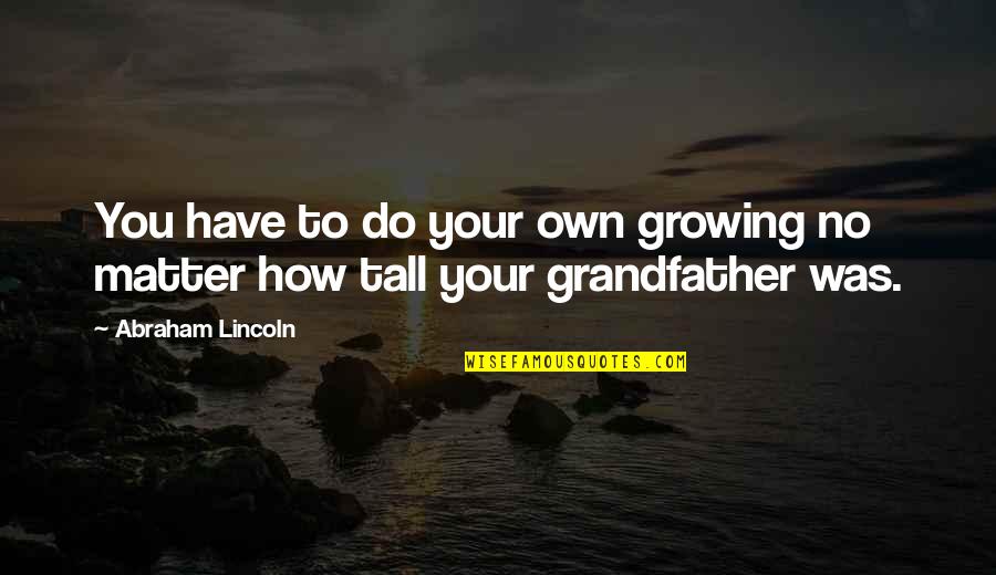 Cxxvii Quotes By Abraham Lincoln: You have to do your own growing no