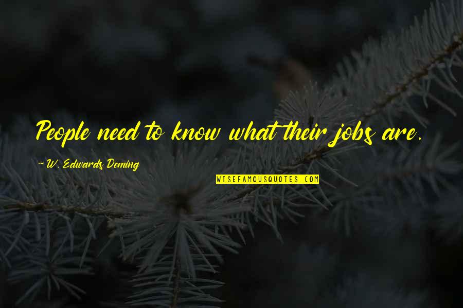 D Rlige Quotes By W. Edwards Deming: People need to know what their jobs are.