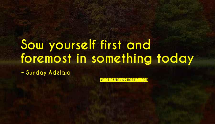 Daddies Quotes By Sunday Adelaja: Sow yourself first and foremost in something today