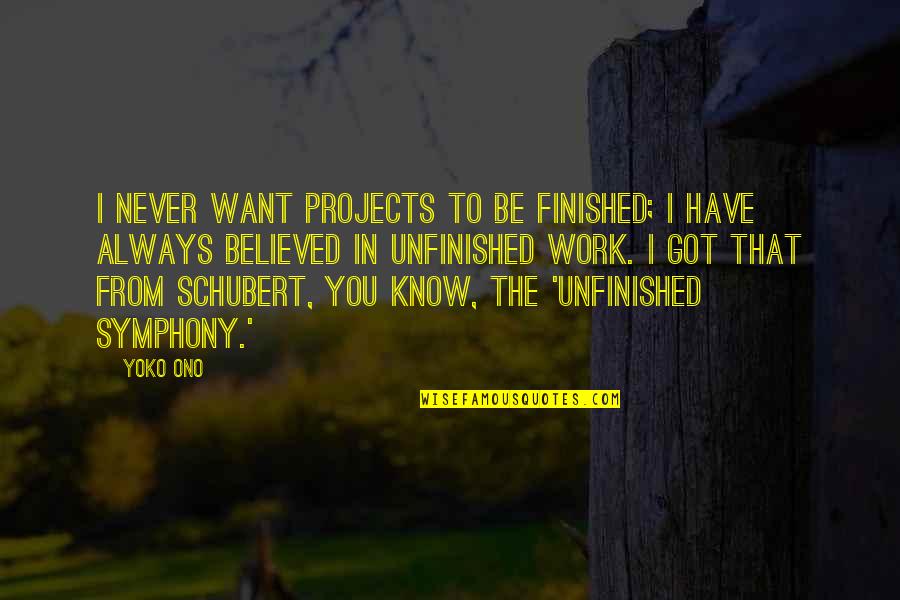 Dadgostar Law Quotes By Yoko Ono: I never want projects to be finished; I