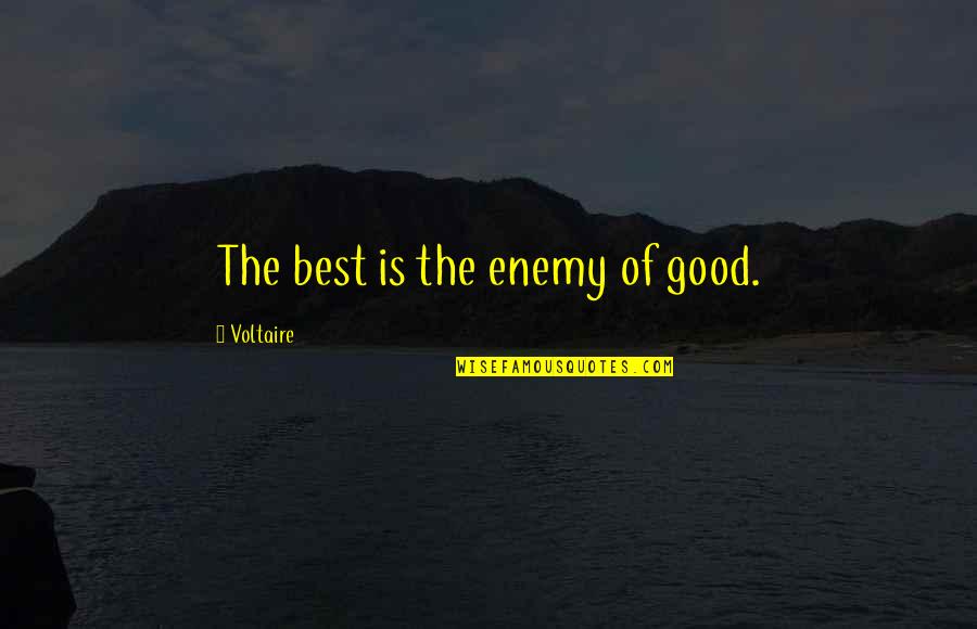 Daelen Ackley Quotes By Voltaire: The best is the enemy of good.