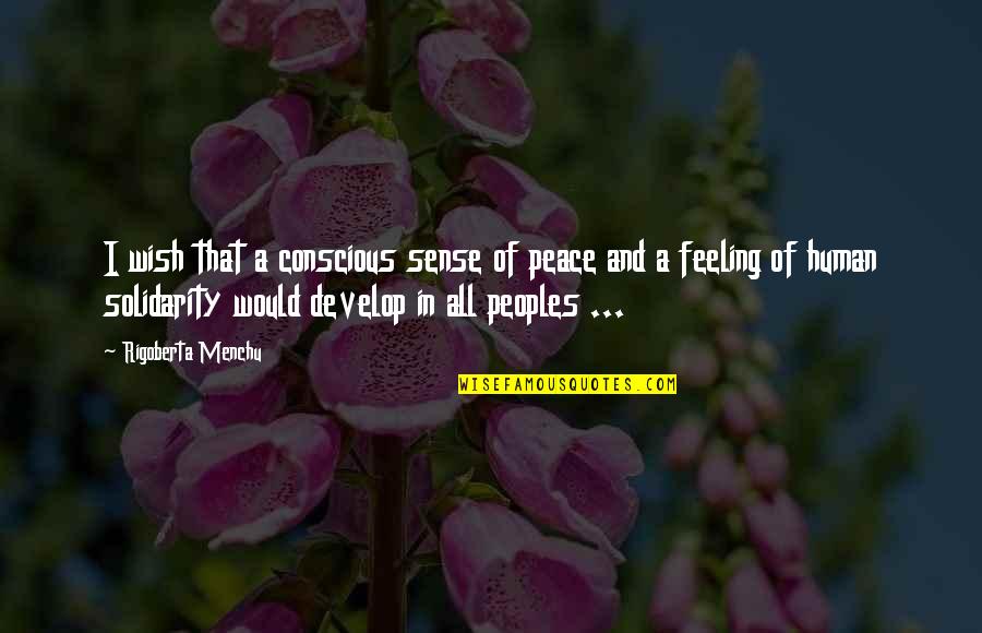 Daeshon Quotes By Rigoberta Menchu: I wish that a conscious sense of peace