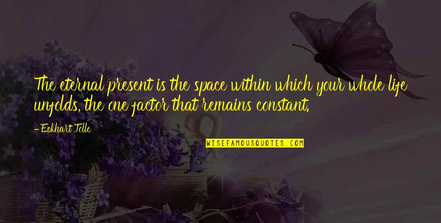 Dance Lessons Quotes By Eckhart Tolle: The eternal present is the space within which