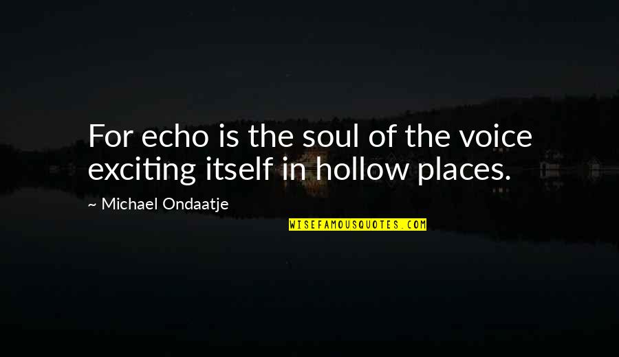 Danilinne Quotes By Michael Ondaatje: For echo is the soul of the voice