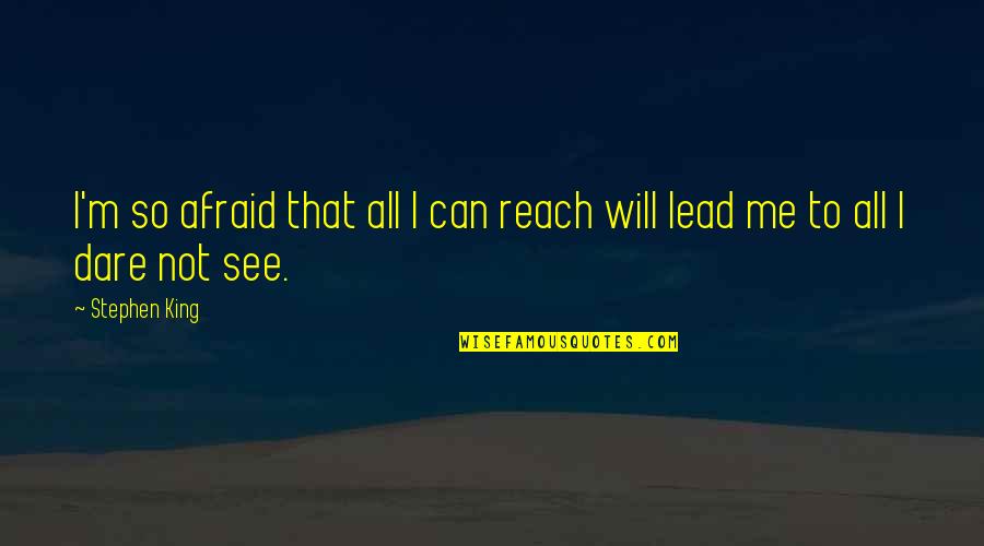 Dare To Lead Quotes By Stephen King: I'm so afraid that all I can reach