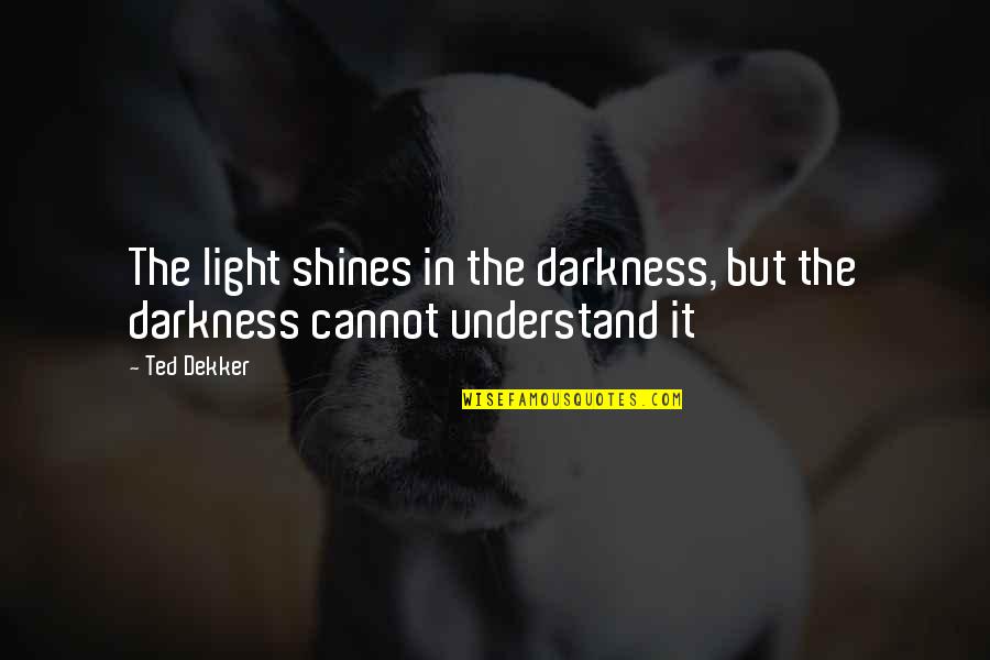 Darkness Cannot Quotes By Ted Dekker: The light shines in the darkness, but the