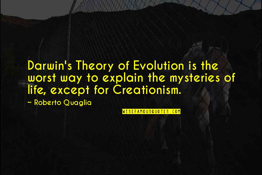 Darwin's Quotes By Roberto Quaglia: Darwin's Theory of Evolution is the worst way