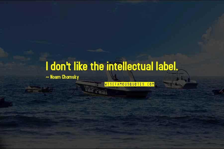 Dashaun White Quotes By Noam Chomsky: I don't like the intellectual label.