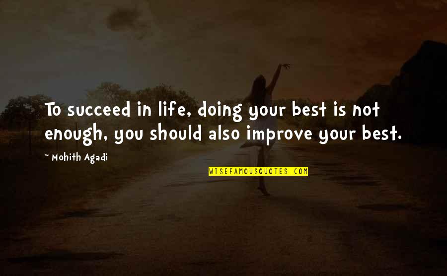 Daubentoniidae Quotes By Mohith Agadi: To succeed in life, doing your best is