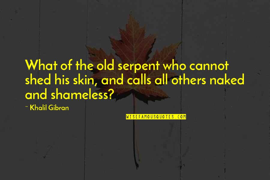 Daudi Baldrs Quotes By Khalil Gibran: What of the old serpent who cannot shed