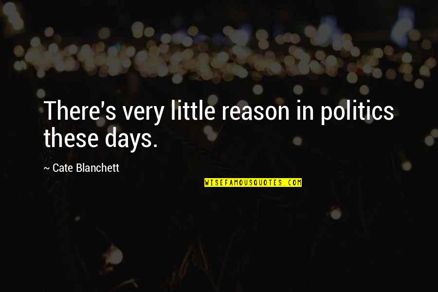 Daut Demaku Quotes By Cate Blanchett: There's very little reason in politics these days.