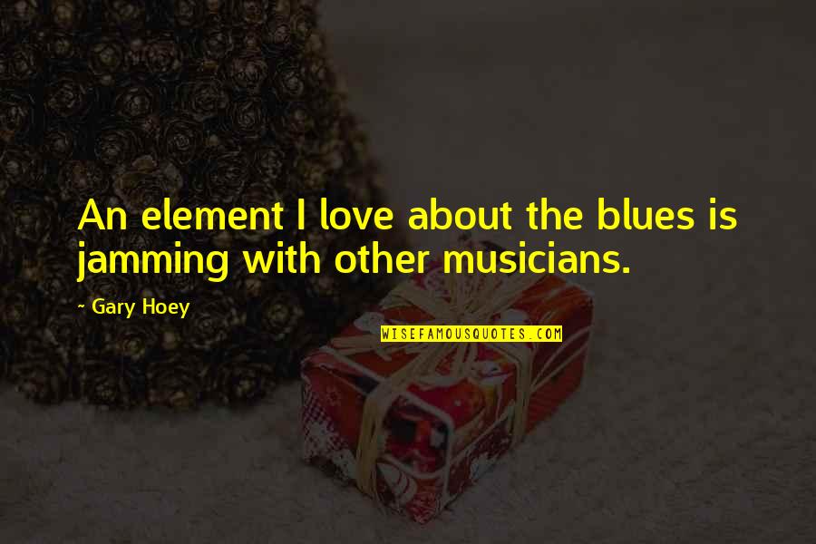 Davalar 2017 Quotes By Gary Hoey: An element I love about the blues is