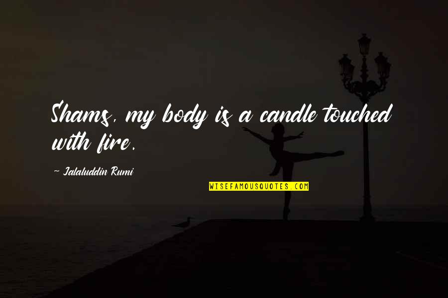 Day The Voices Stopped Quotes By Jalaluddin Rumi: Shams, my body is a candle touched with