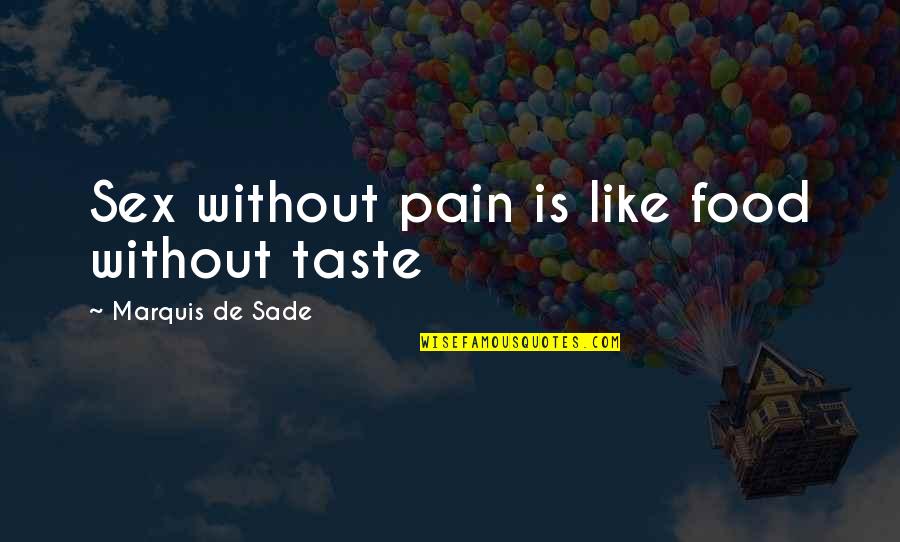 De-escalation Quotes By Marquis De Sade: Sex without pain is like food without taste