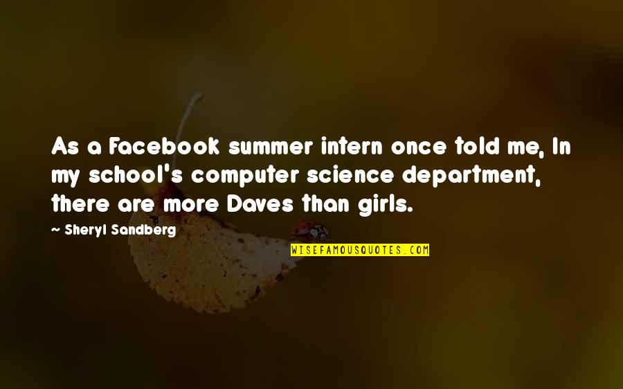 De Nittis Pittore Quotes By Sheryl Sandberg: As a Facebook summer intern once told me,