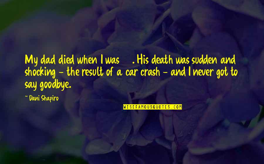 Death Sudden Quotes By Dani Shapiro: My dad died when I was 23. His