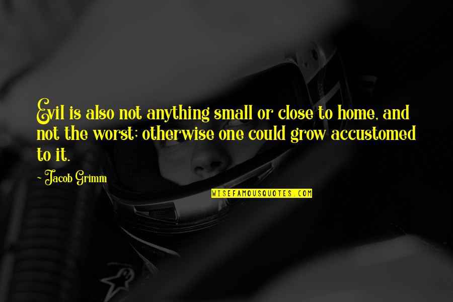 Deathblow And Wolverine Quotes By Jacob Grimm: Evil is also not anything small or close
