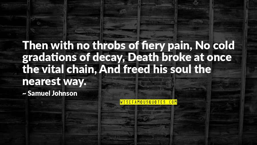 Decay Quotes By Samuel Johnson: Then with no throbs of fiery pain, No