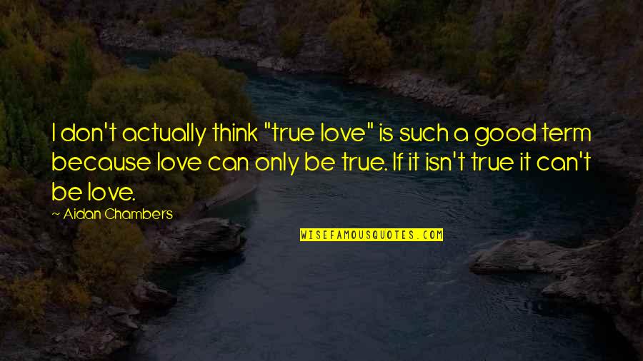 Deceased Dad's Birthday Quotes By Aidan Chambers: I don't actually think "true love" is such