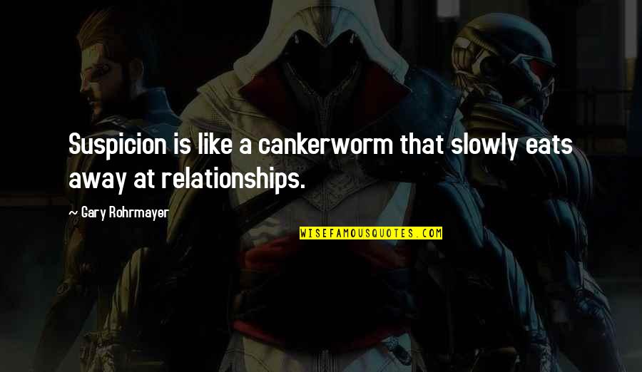 Declaracion De La Quotes By Gary Rohrmayer: Suspicion is like a cankerworm that slowly eats