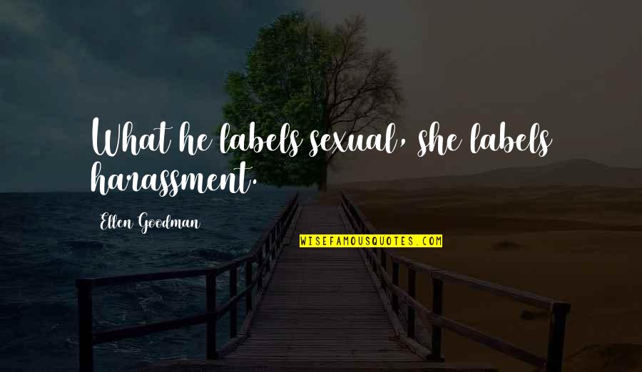 Decorte Liposome Quotes By Ellen Goodman: What he labels sexual, she labels harassment.