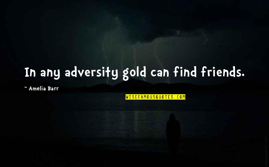 Dedecek Shirt Quotes By Amelia Barr: In any adversity gold can find friends.