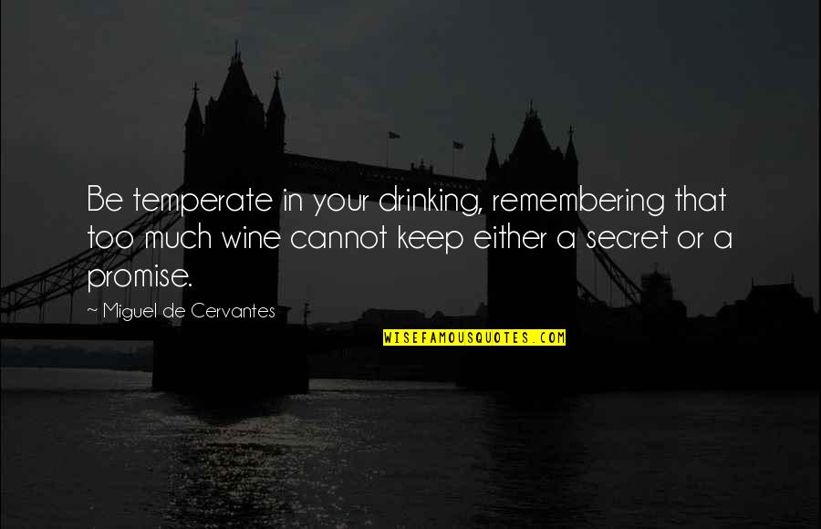 Delayed Futures Quotes By Miguel De Cervantes: Be temperate in your drinking, remembering that too