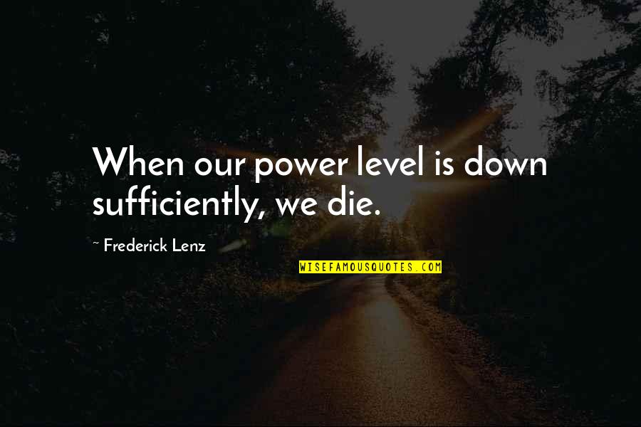 Delcourt Dp Quotes By Frederick Lenz: When our power level is down sufficiently, we