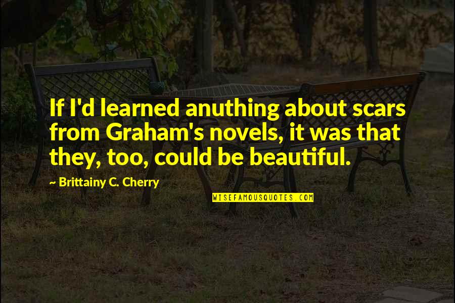 Delightful Christmas Quotes By Brittainy C. Cherry: If I'd learned anuthing about scars from Graham's