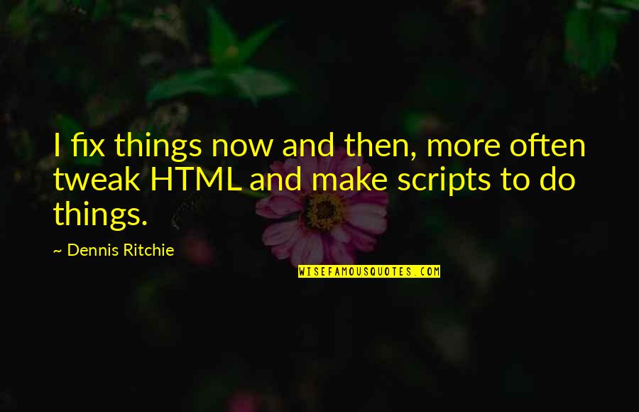 Demarinis Bay Quotes By Dennis Ritchie: I fix things now and then, more often