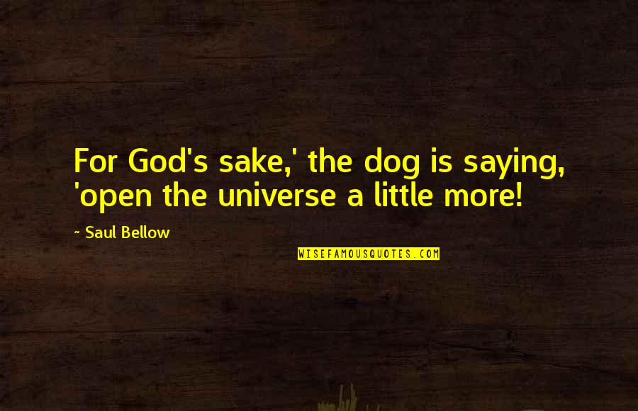 Demaris Hart Quotes By Saul Bellow: For God's sake,' the dog is saying, 'open