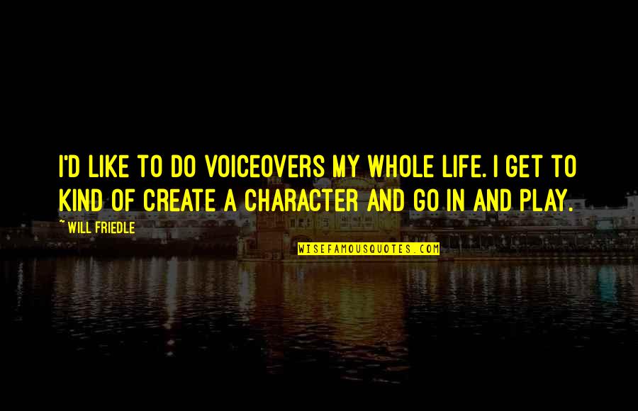 Demicco And Associates Quotes By Will Friedle: I'd like to do voiceovers my whole life.