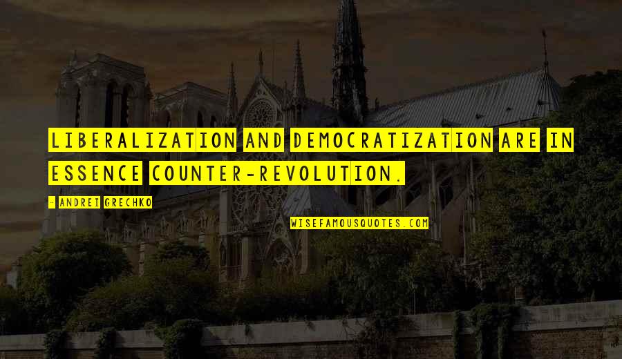 Democratization Quotes By Andrei Grechko: Liberalization and democratization are in essence counter-revolution.