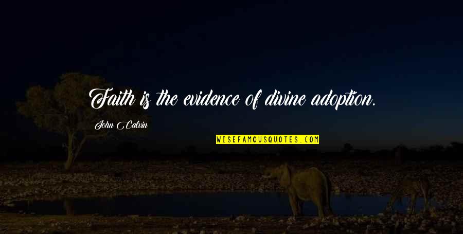 Denkewalter Quotes By John Calvin: Faith is the evidence of divine adoption.