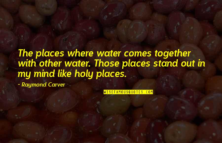 Dentre Ou Quotes By Raymond Carver: The places where water comes together with other