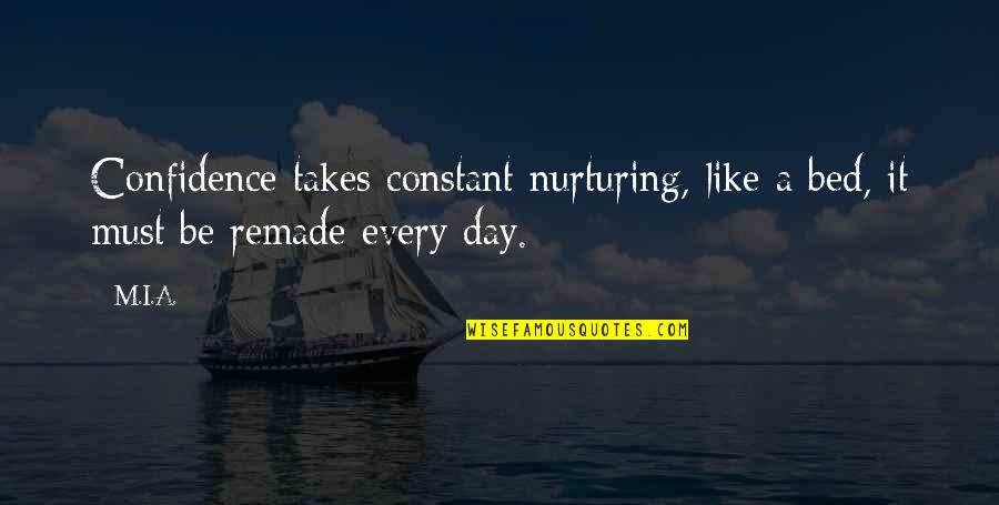 Deplore Def Quotes By M.I.A.: Confidence takes constant nurturing, like a bed, it