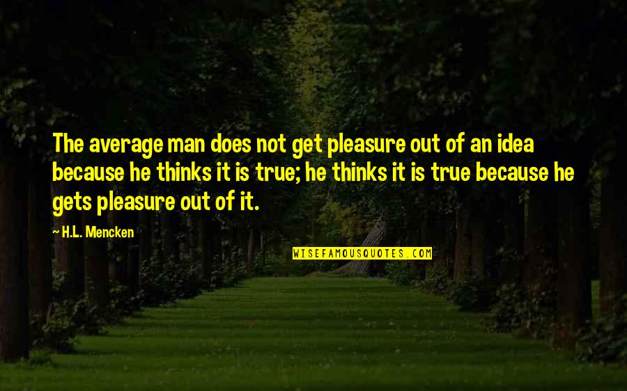 Derrota En Quotes By H.L. Mencken: The average man does not get pleasure out