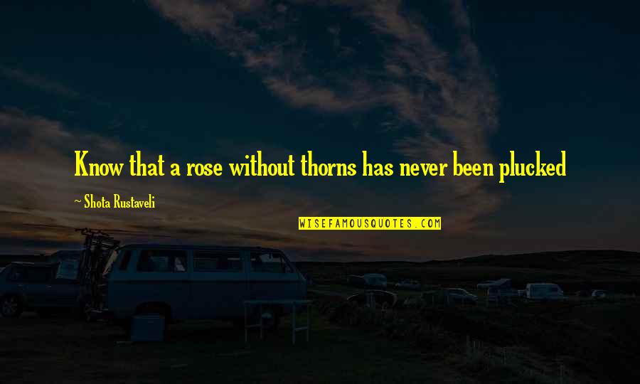 Desarrollando Sinonimo Quotes By Shota Rustaveli: Know that a rose without thorns has never