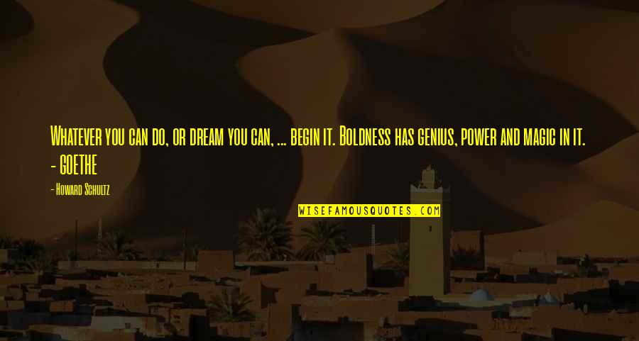 Desconfiada En Quotes By Howard Schultz: Whatever you can do, or dream you can,