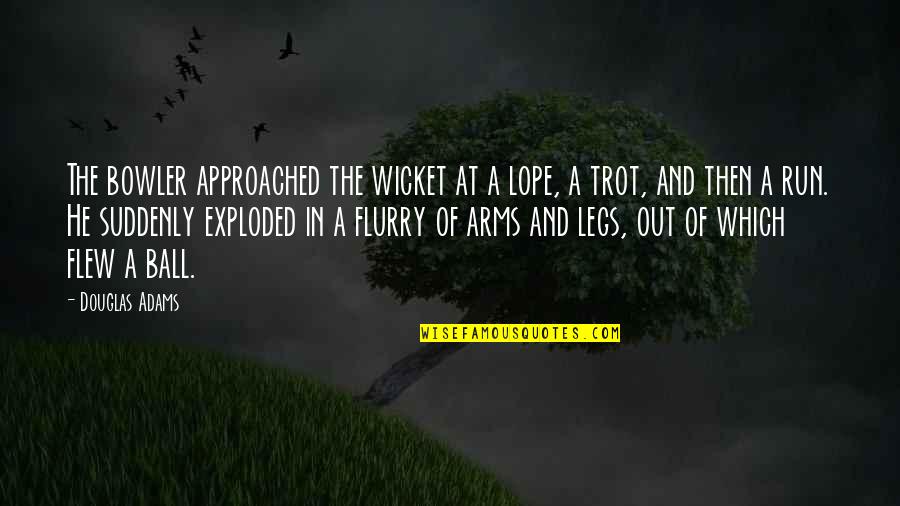 Description And Quotes By Douglas Adams: The bowler approached the wicket at a lope,