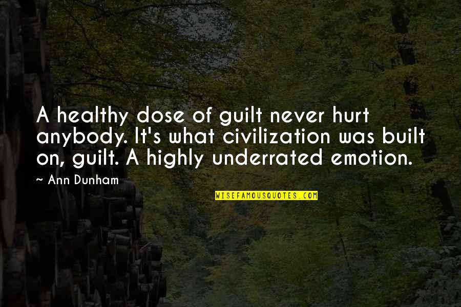 Desesperado Lyrics Quotes By Ann Dunham: A healthy dose of guilt never hurt anybody.