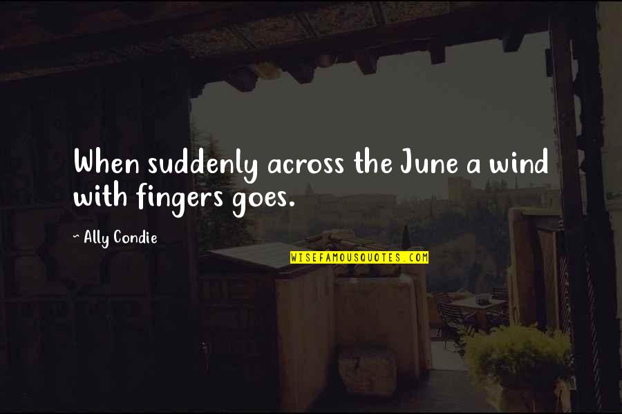 Dessalegn Ejigu Quotes By Ally Condie: When suddenly across the June a wind with