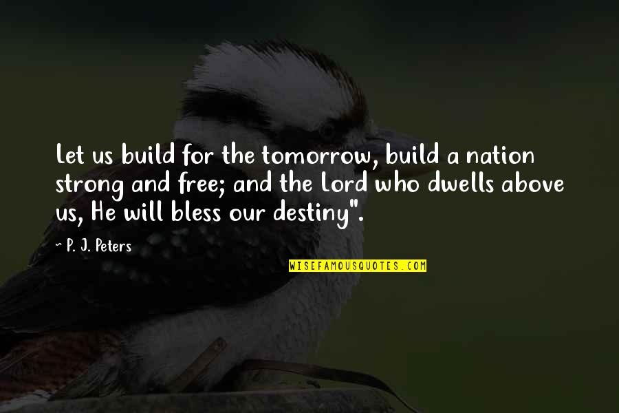 Destiny Us Quotes By P. J. Peters: Let us build for the tomorrow, build a