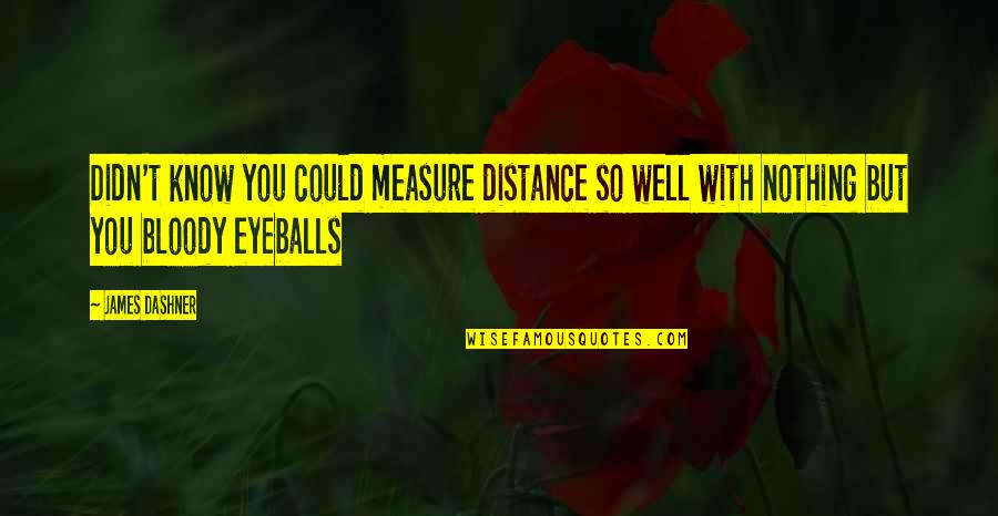 Developing Oneself Quotes By James Dashner: Didn't know you could measure distance so well