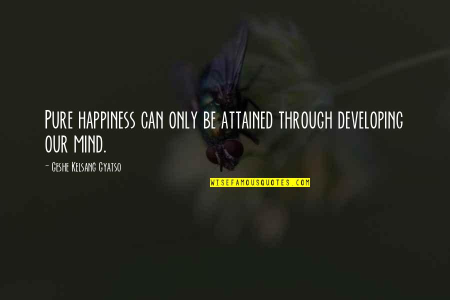 Developing The Mind Quotes By Geshe Kelsang Gyatso: Pure happiness can only be attained through developing