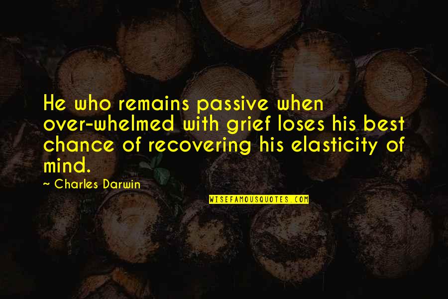 Dezarie Love Quotes By Charles Darwin: He who remains passive when over-whelmed with grief