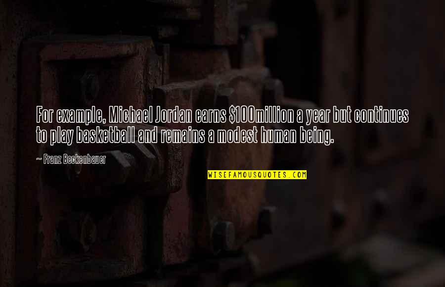 Dhamphirs Quotes By Franz Beckenbauer: For example, Michael Jordan earns $100million a year