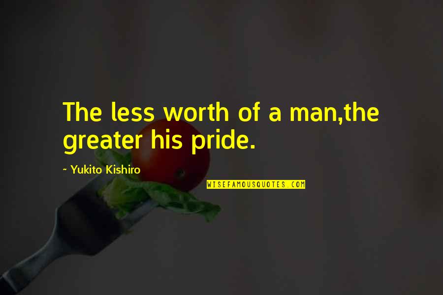 Dhanalakshmi Srinivasan Quotes By Yukito Kishiro: The less worth of a man,the greater his