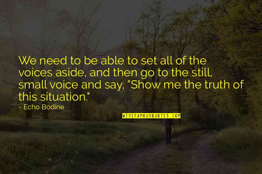 Dhjetori Quotes By Echo Bodine: We need to be able to set all
