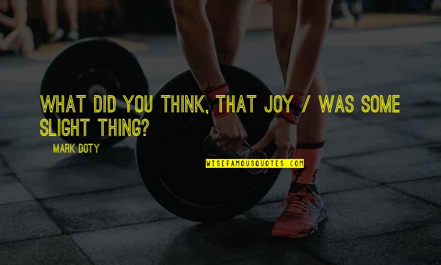 Dhjetori Quotes By Mark Doty: What did you think, that joy / was